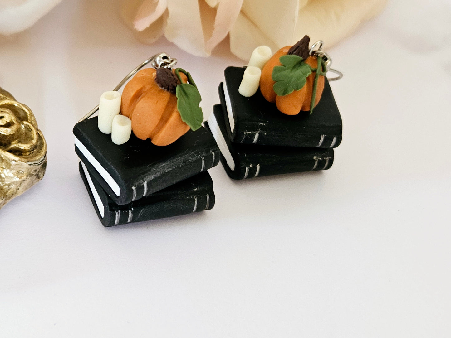 Haunted Halloween Book Stack Earrings