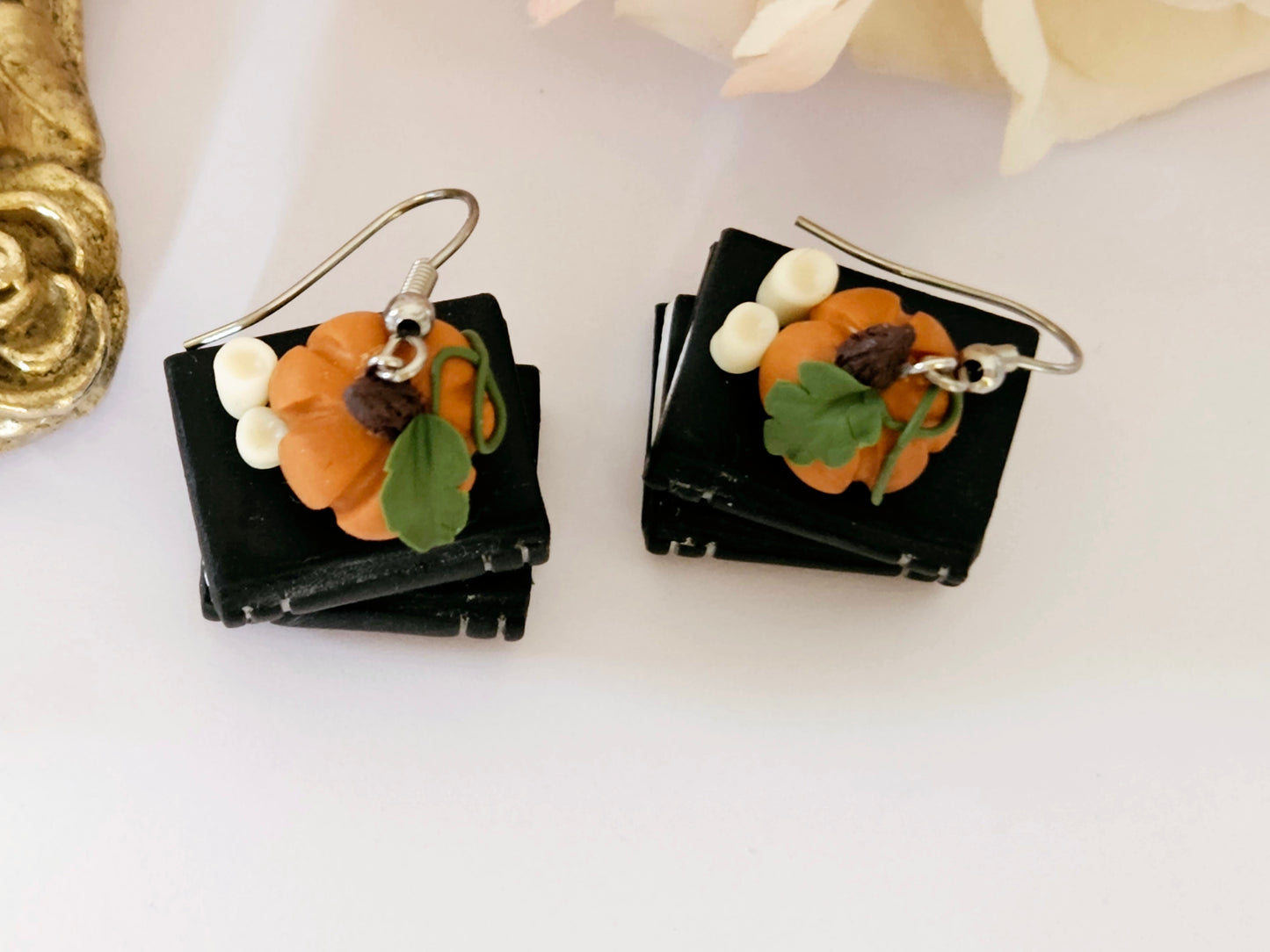 Haunted Halloween Book Stack Earrings