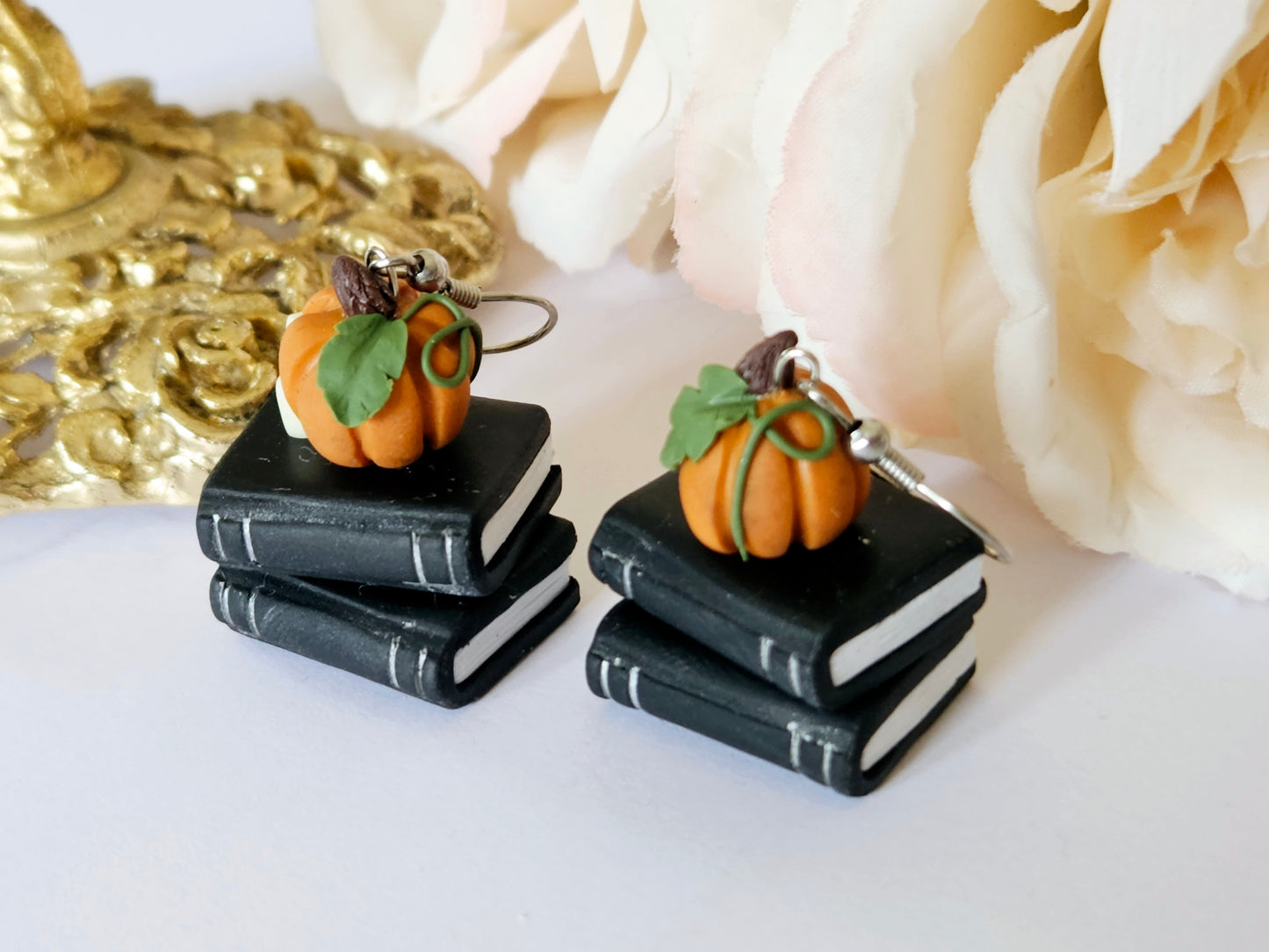 Haunted Halloween Book Stack Earrings