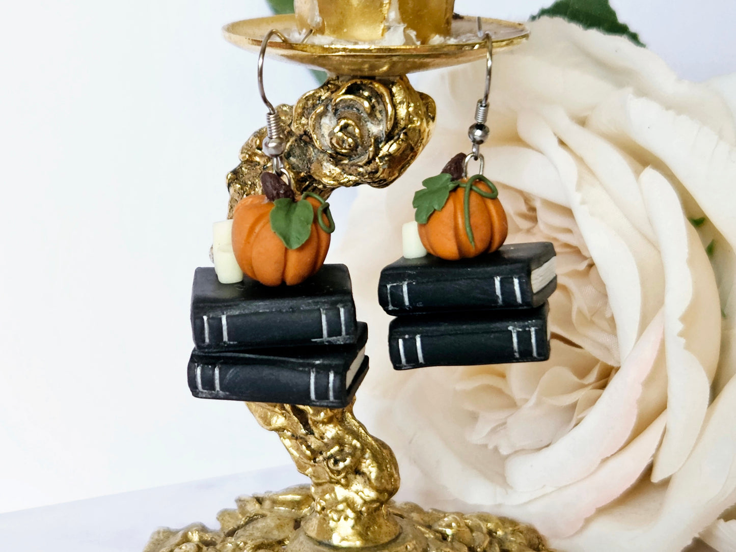 Haunted Halloween Book Stack Earrings