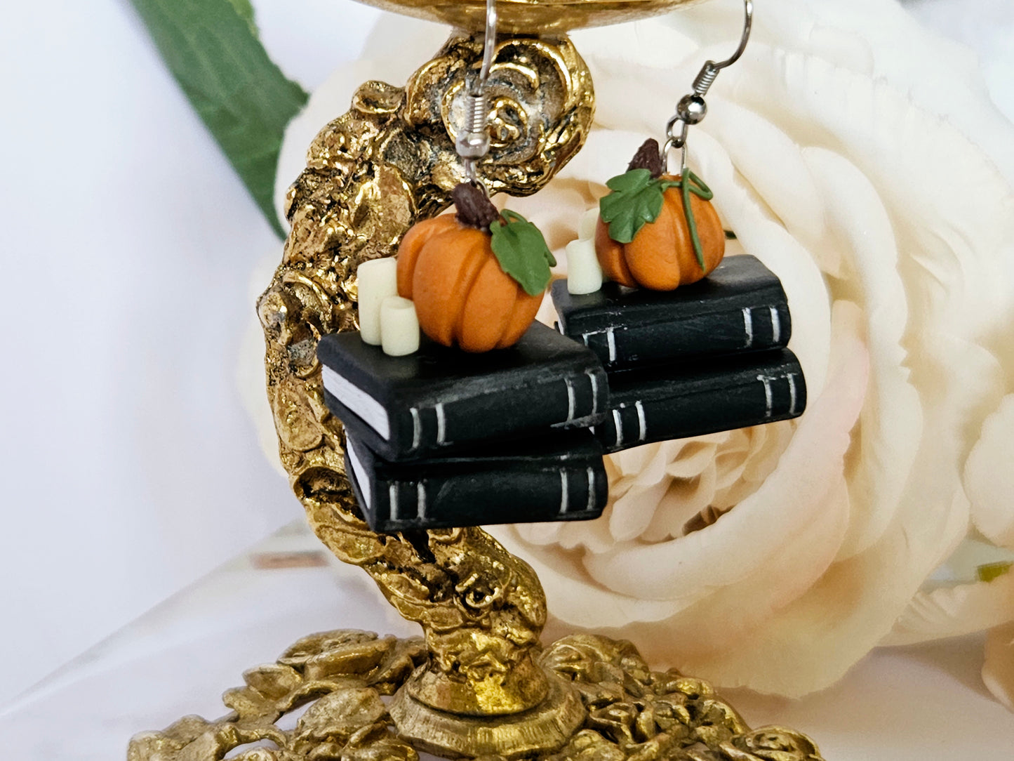 Haunted Halloween Book Stack Earrings