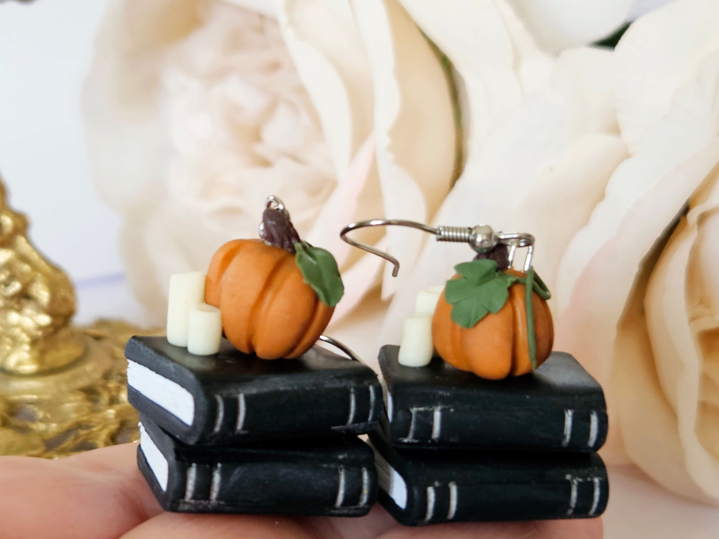 Haunted Halloween Book Stack Earrings