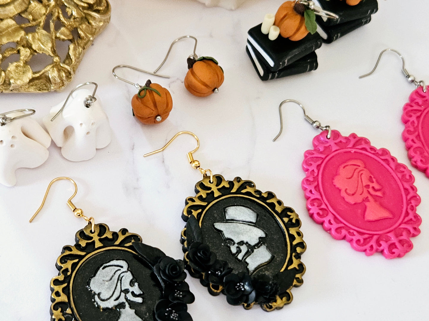 Haunted Halloween Pumpkin Earrings