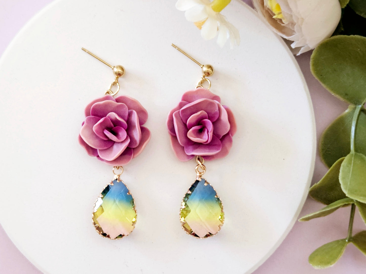 Flower Gem Earrings