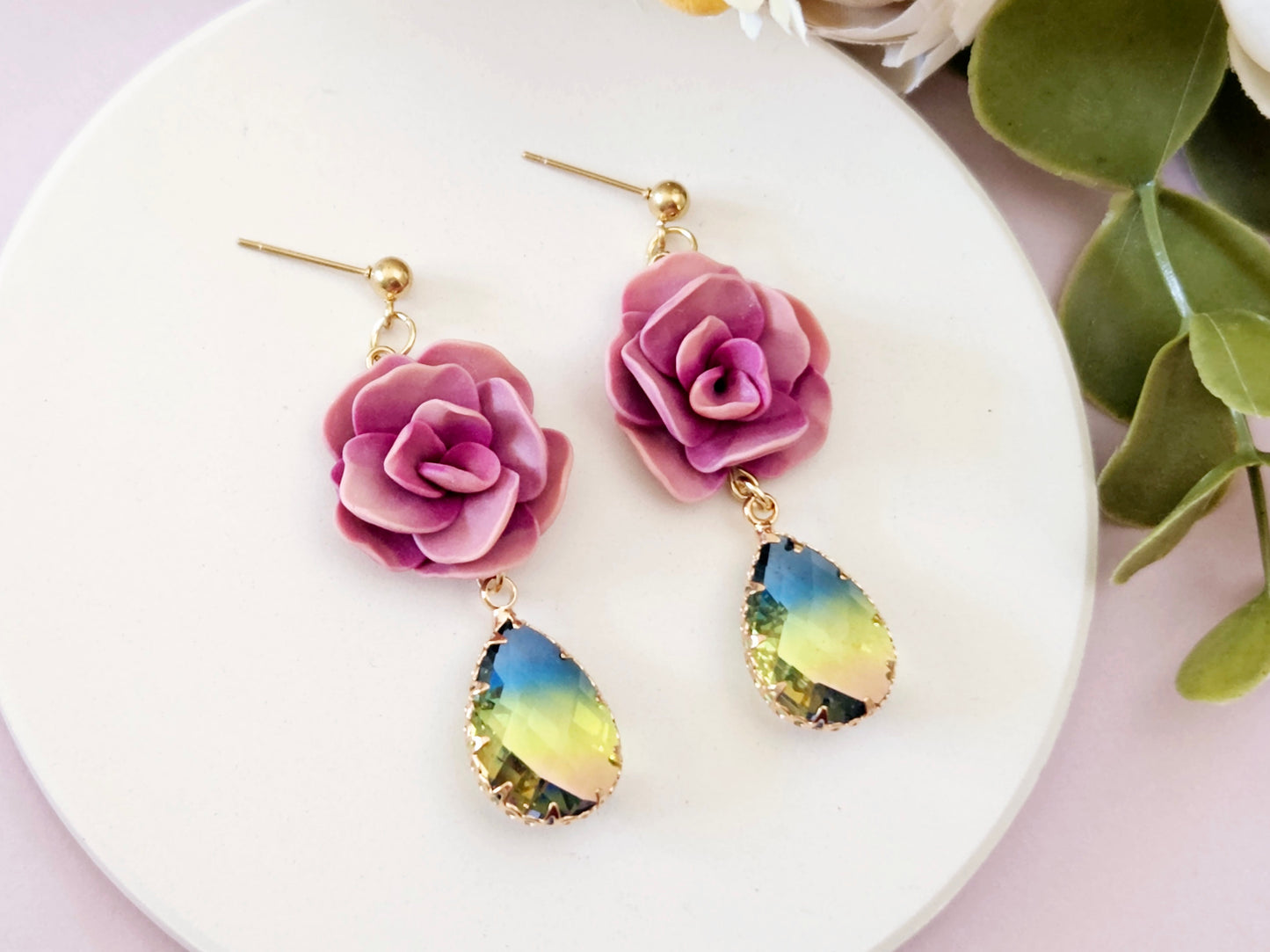 Flower Gem Earrings