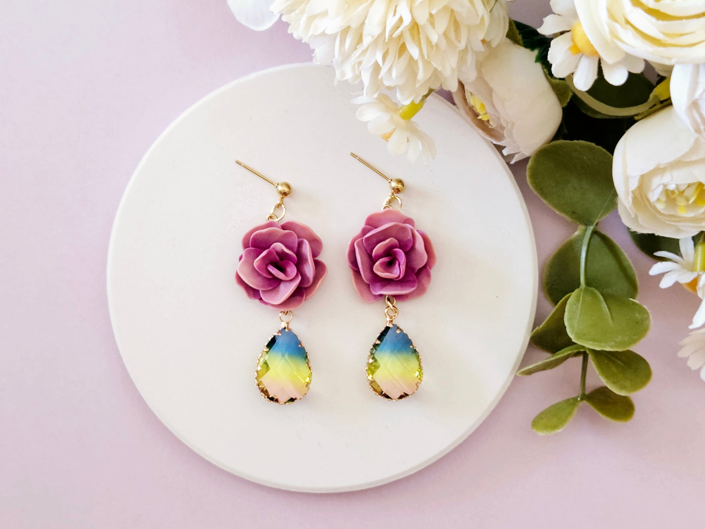 Flower Gem Earrings