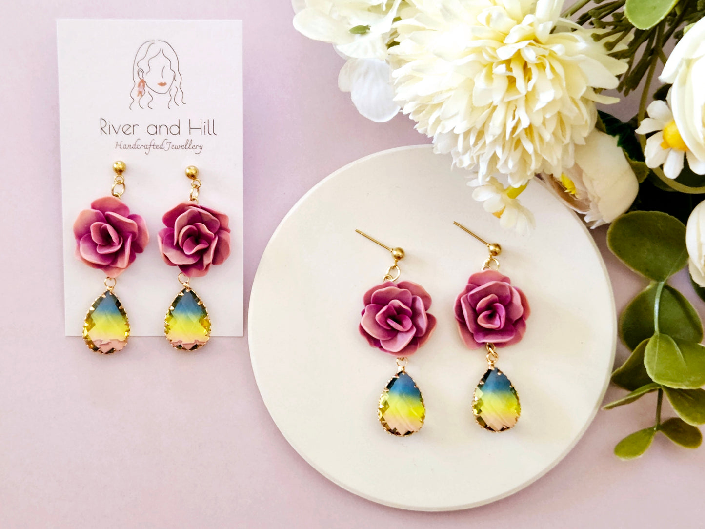 Flower Gem Earrings