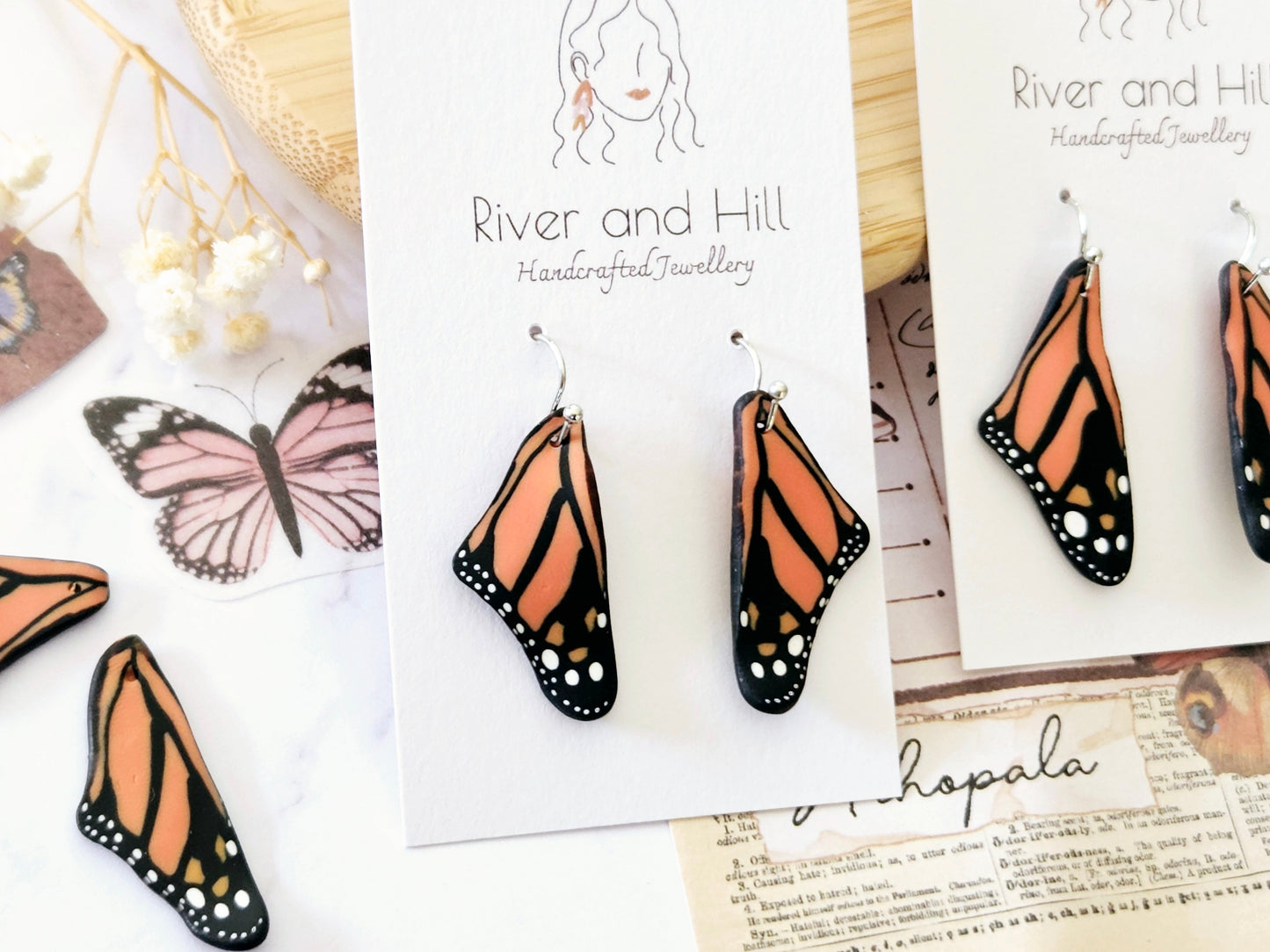 Monarch Wing Earrings