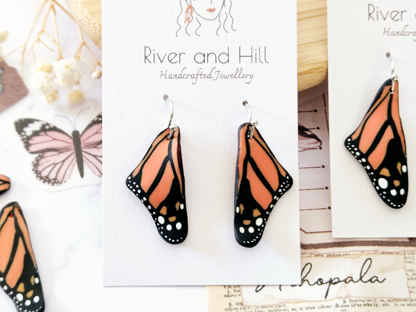 Monarch Wing Earrings