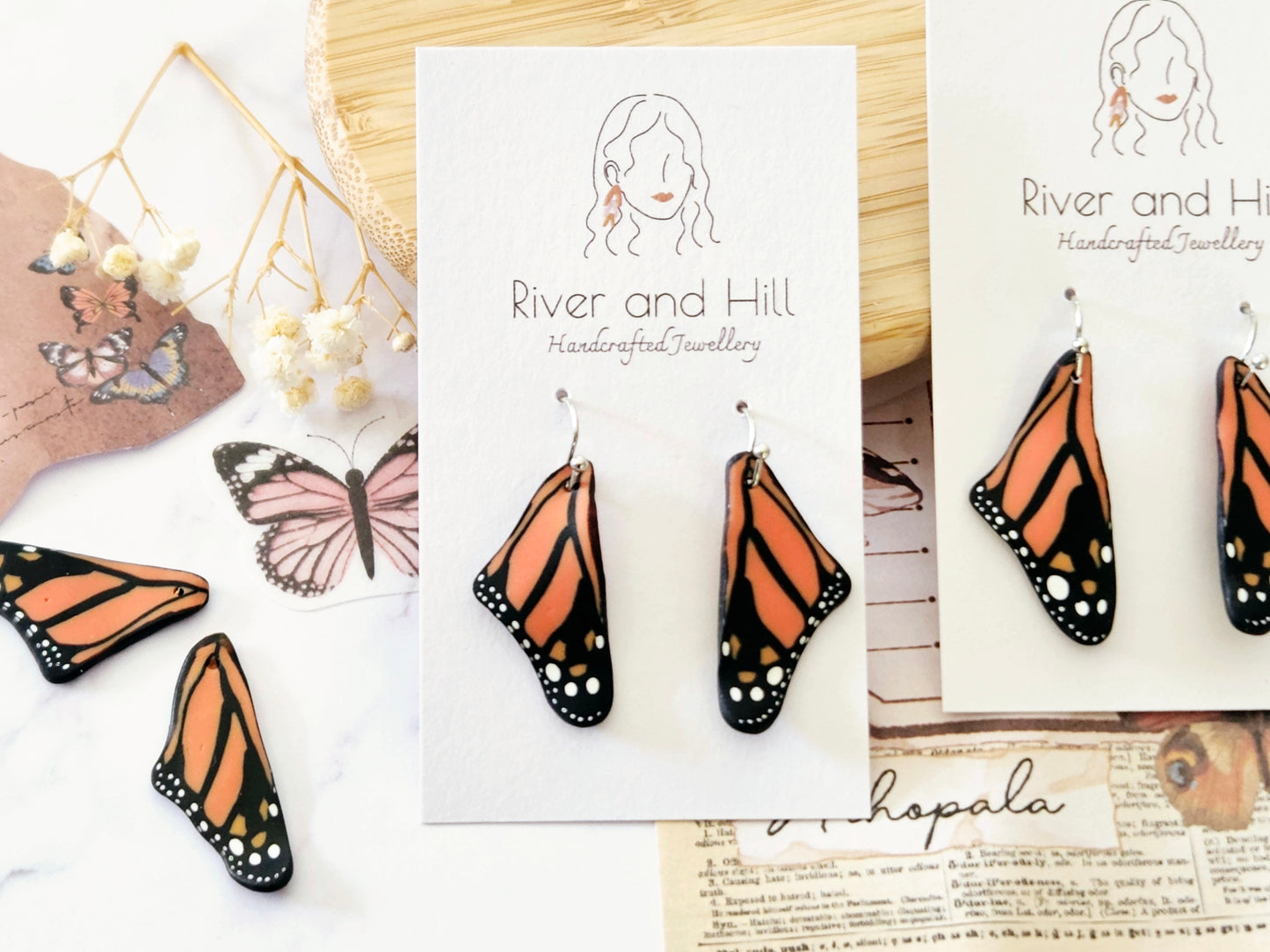 Monarch Wing Earrings