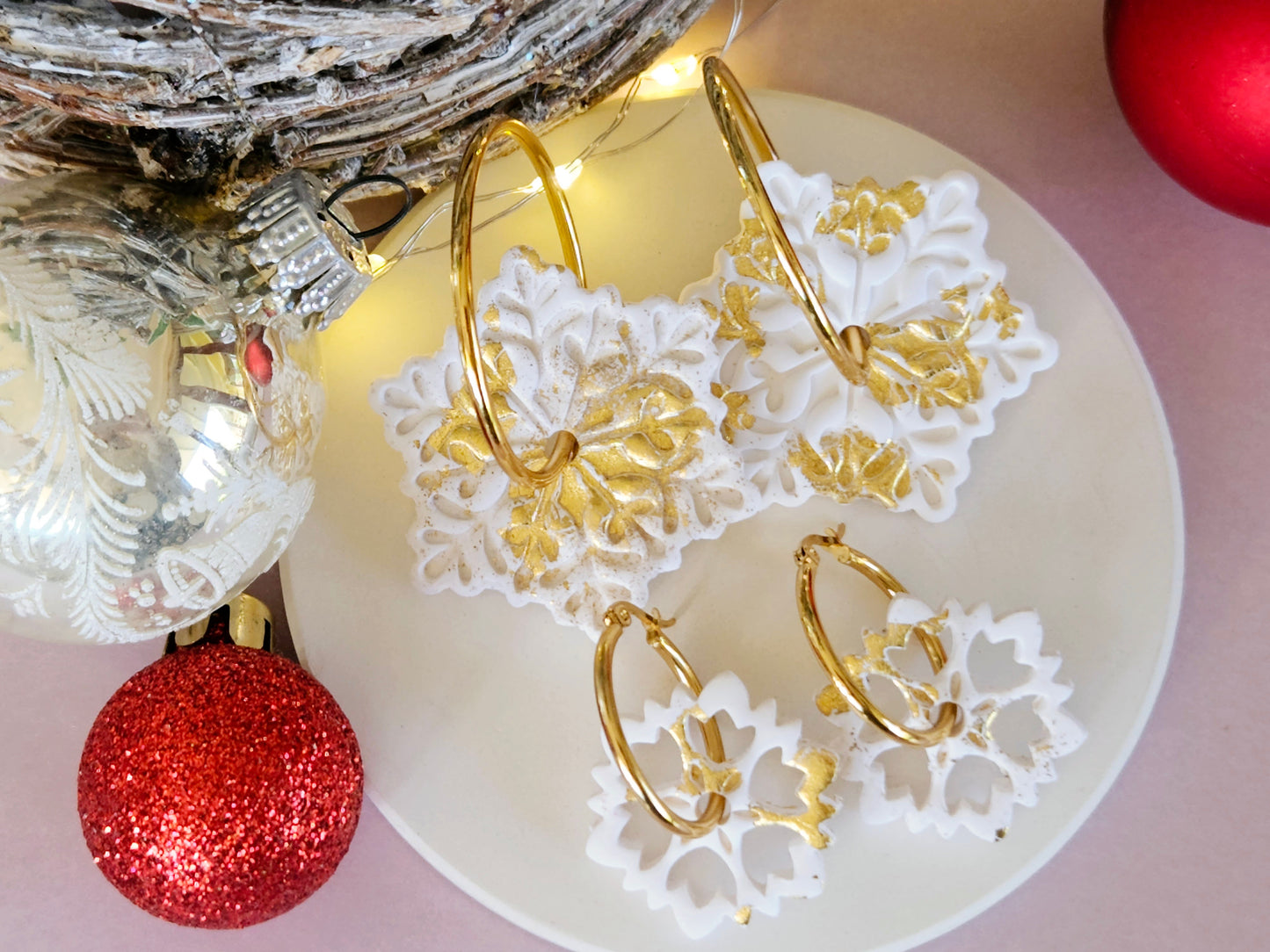 Christmas Snowflake Hoops