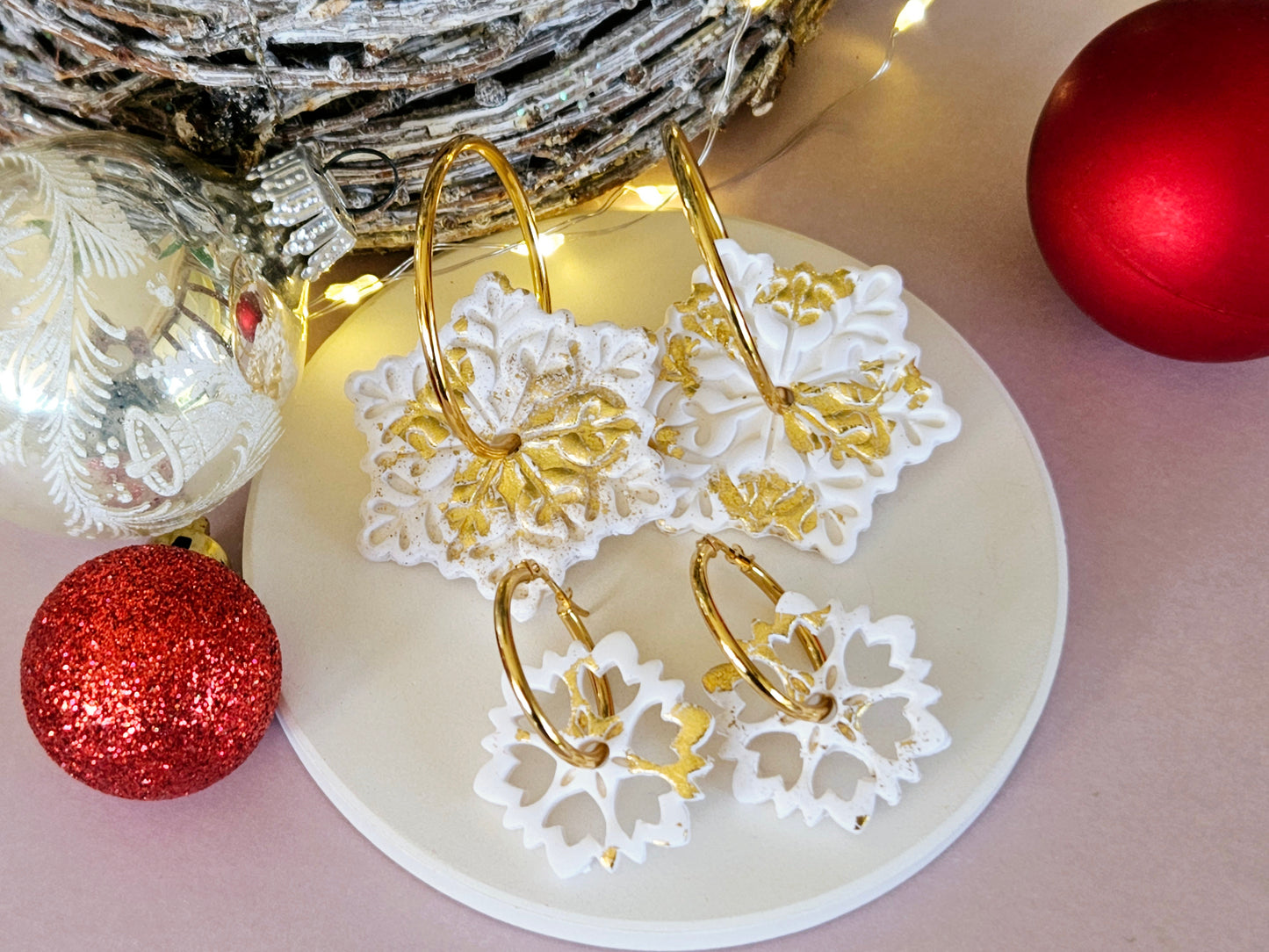 Christmas Snowflake Hoops