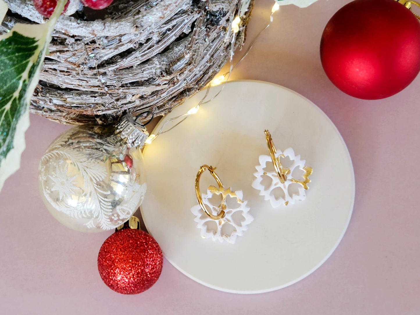 Christmas Snowflake Hoops