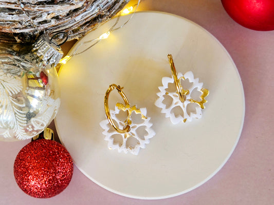 Christmas Snowflake Hoops