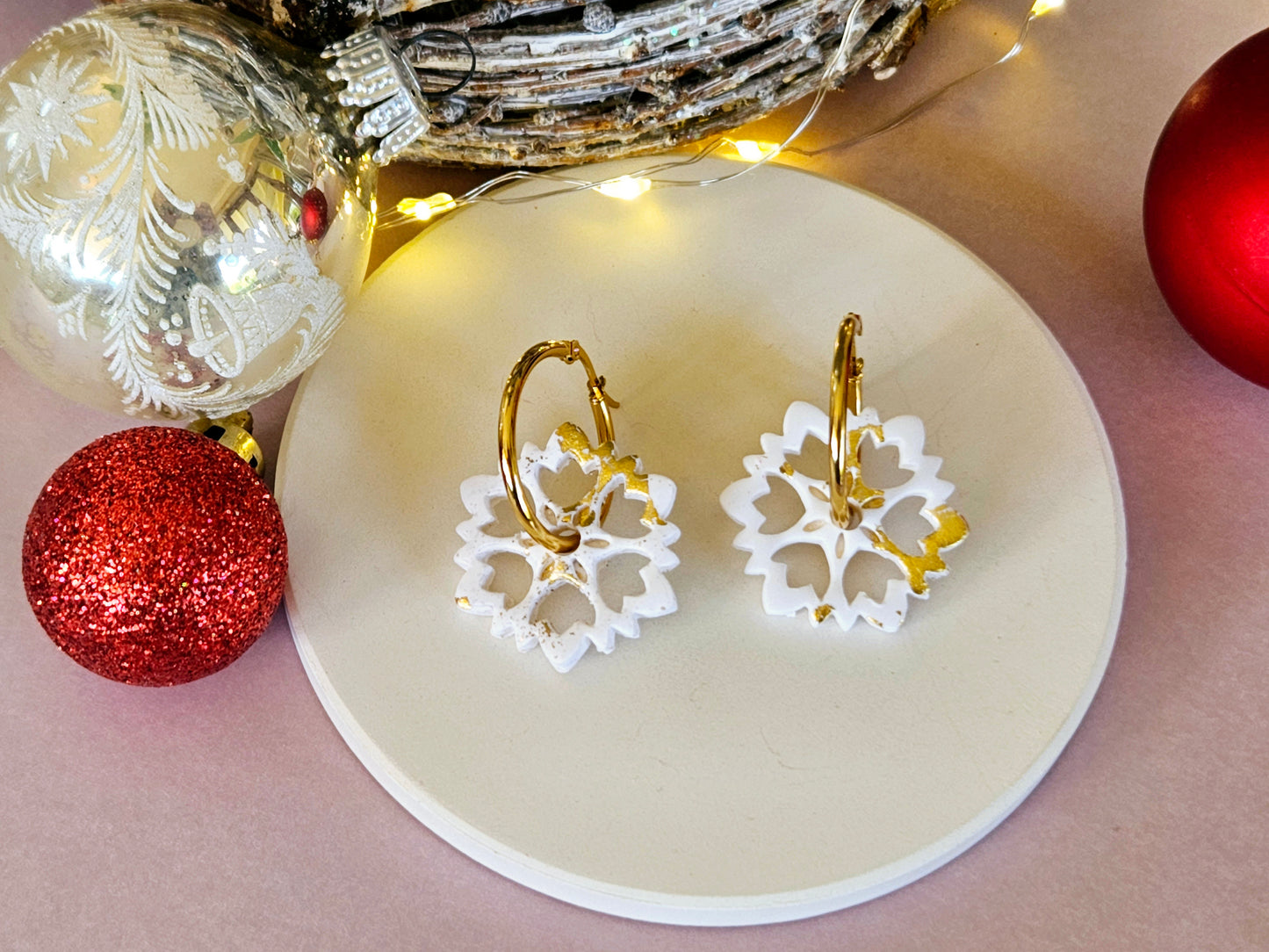 Christmas Snowflake Hoops