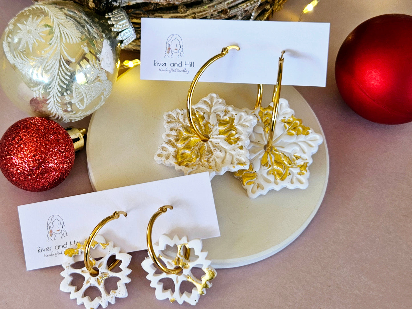 Christmas Snowflake Hoops