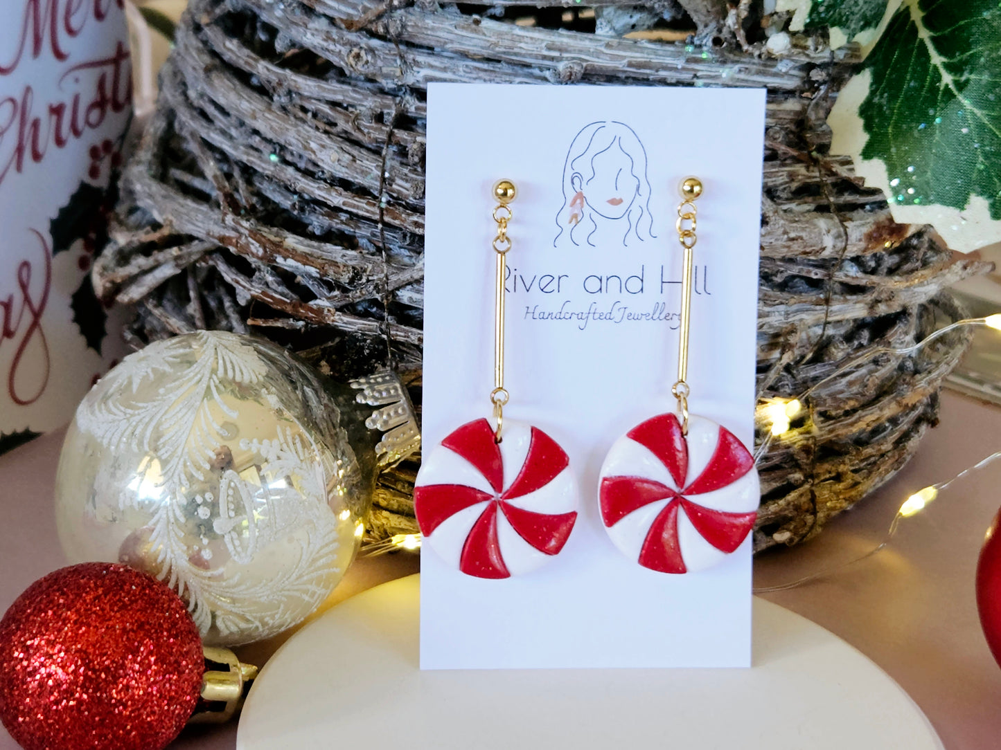 Christmas Peppermint Earrings