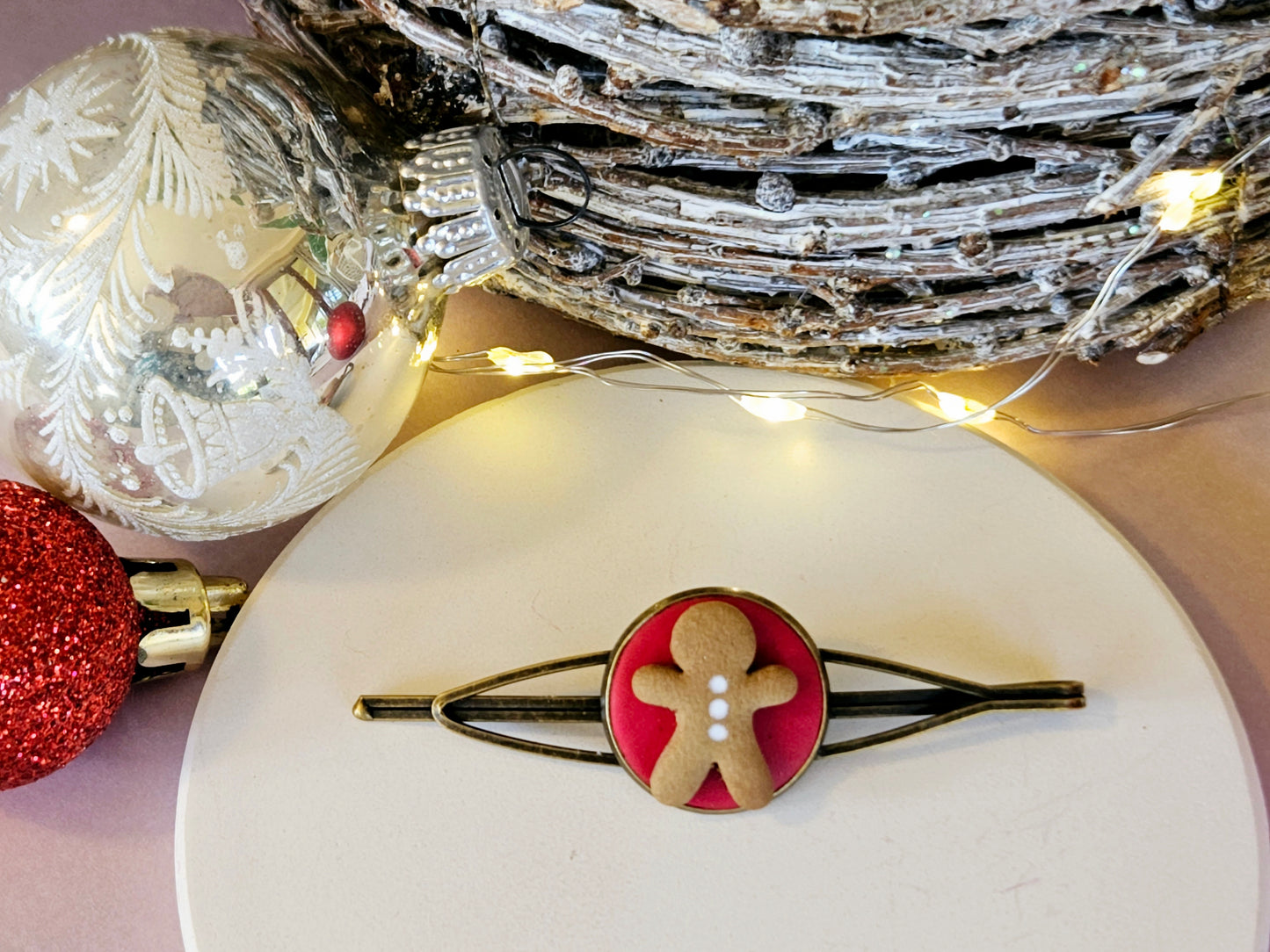 Christmas Gingerbread Man Hair Clip