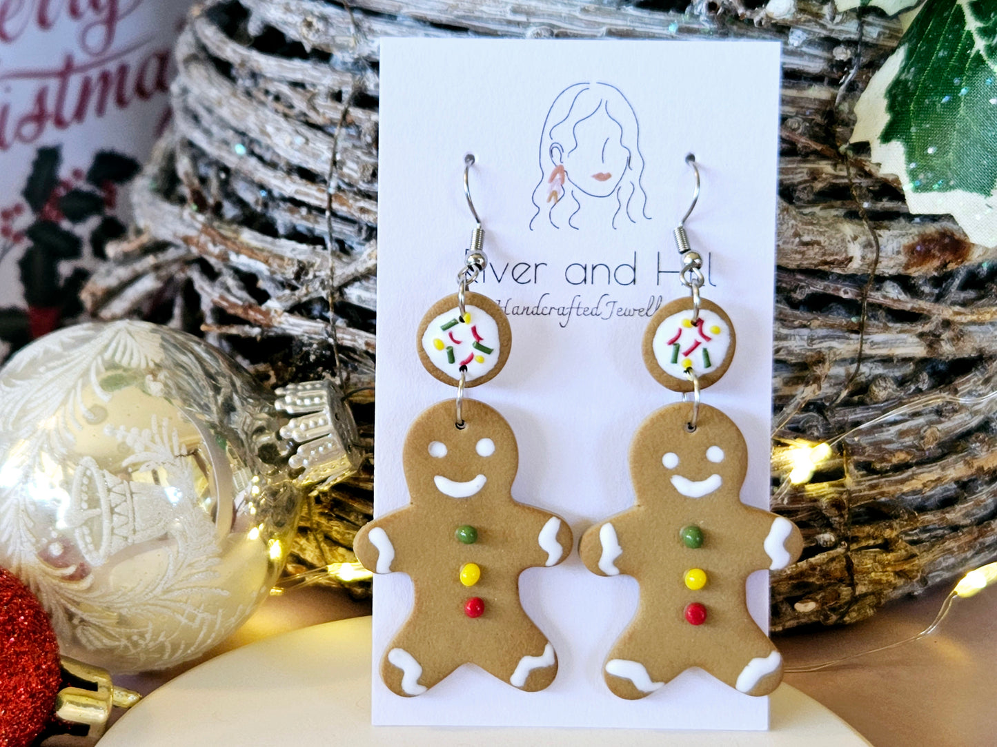 Christmas Gingerbread Men Earrings