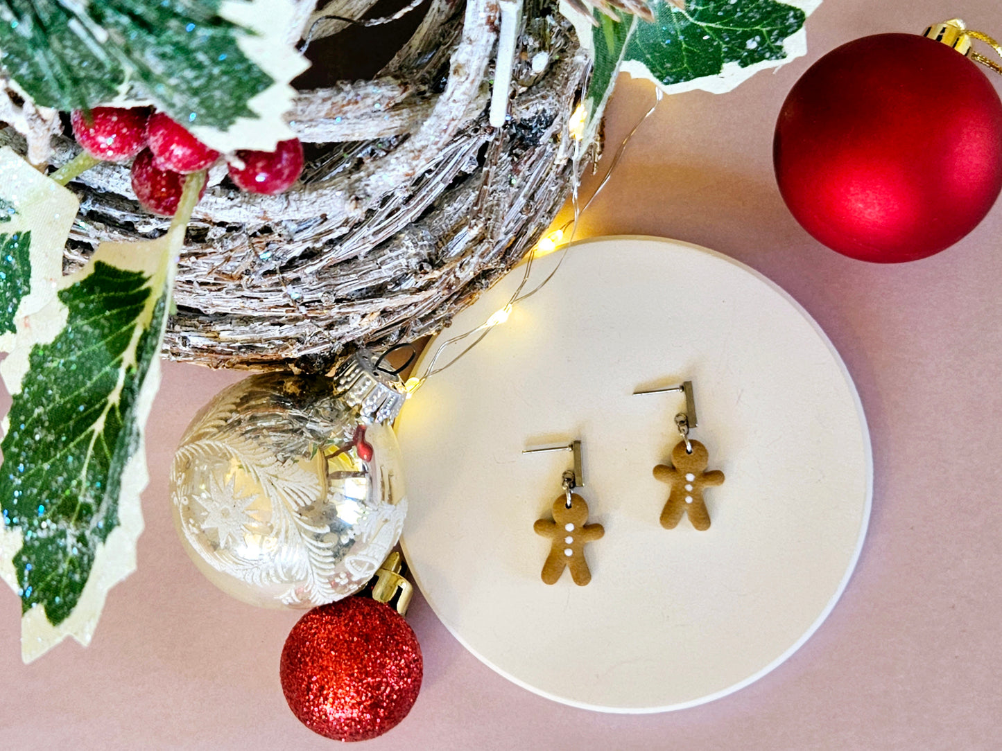 Christmas Dainty Gingerbread Man Earrings