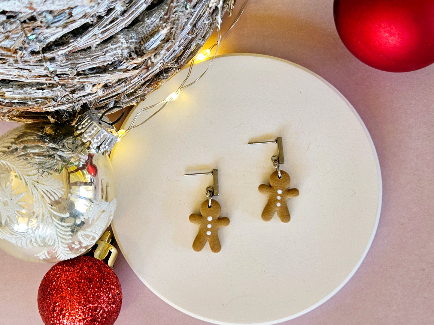 Christmas Dainty Gingerbread Man Earrings