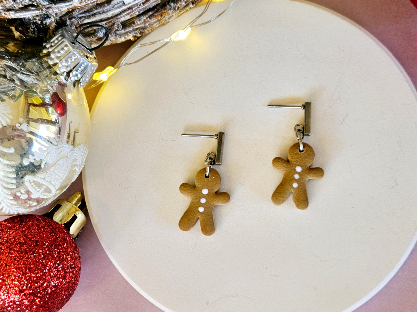 Christmas Dainty Gingerbread Man Earrings