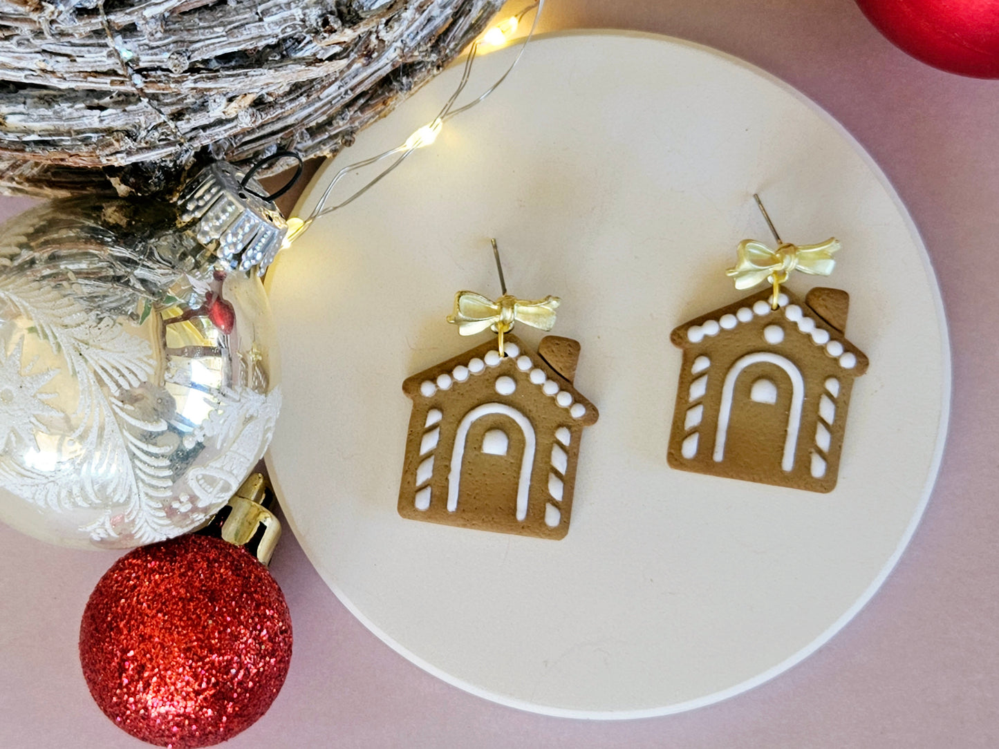 Christmas Gingerbread House Earrings