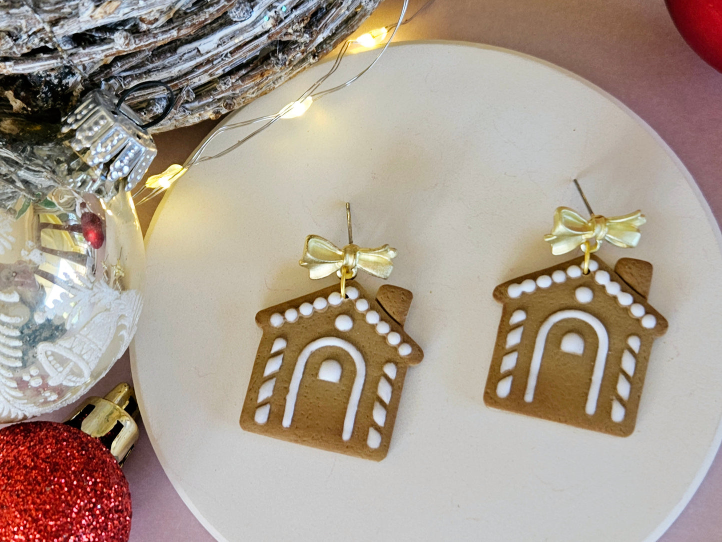 Christmas Gingerbread House Earrings