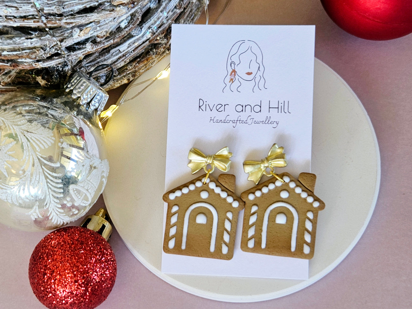 Christmas Gingerbread House Earrings