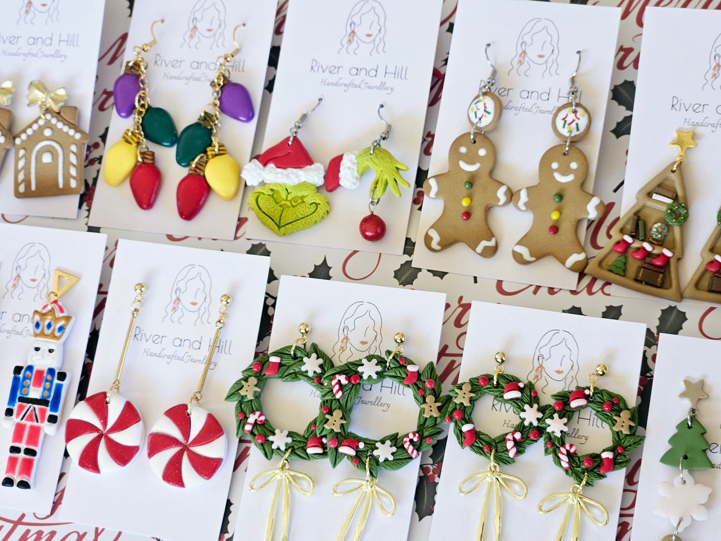 Christmas Small Wreath Earrings