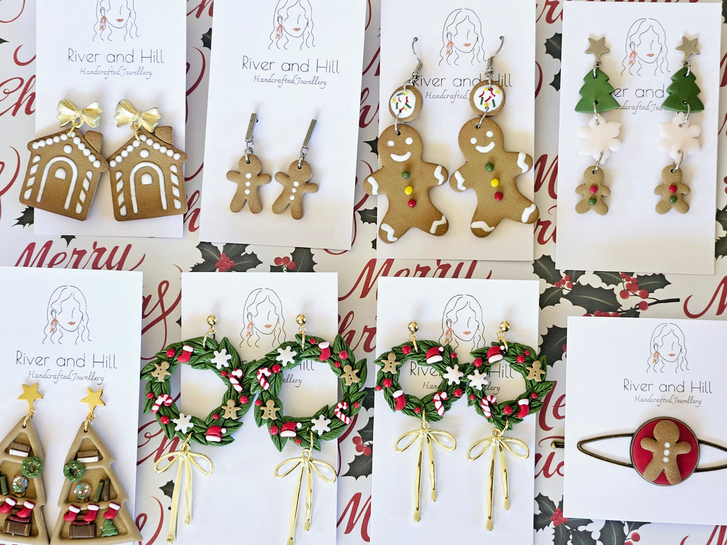 Christmas Bookshelf Earrings