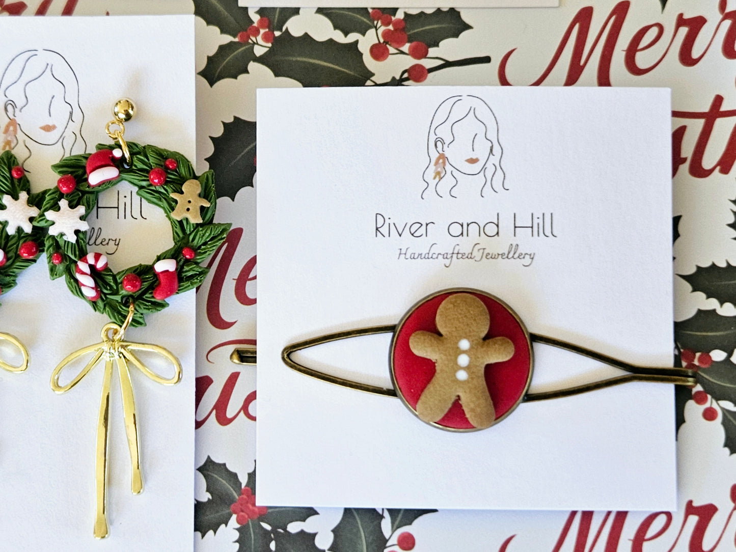 Christmas Gingerbread Man Hair Clip