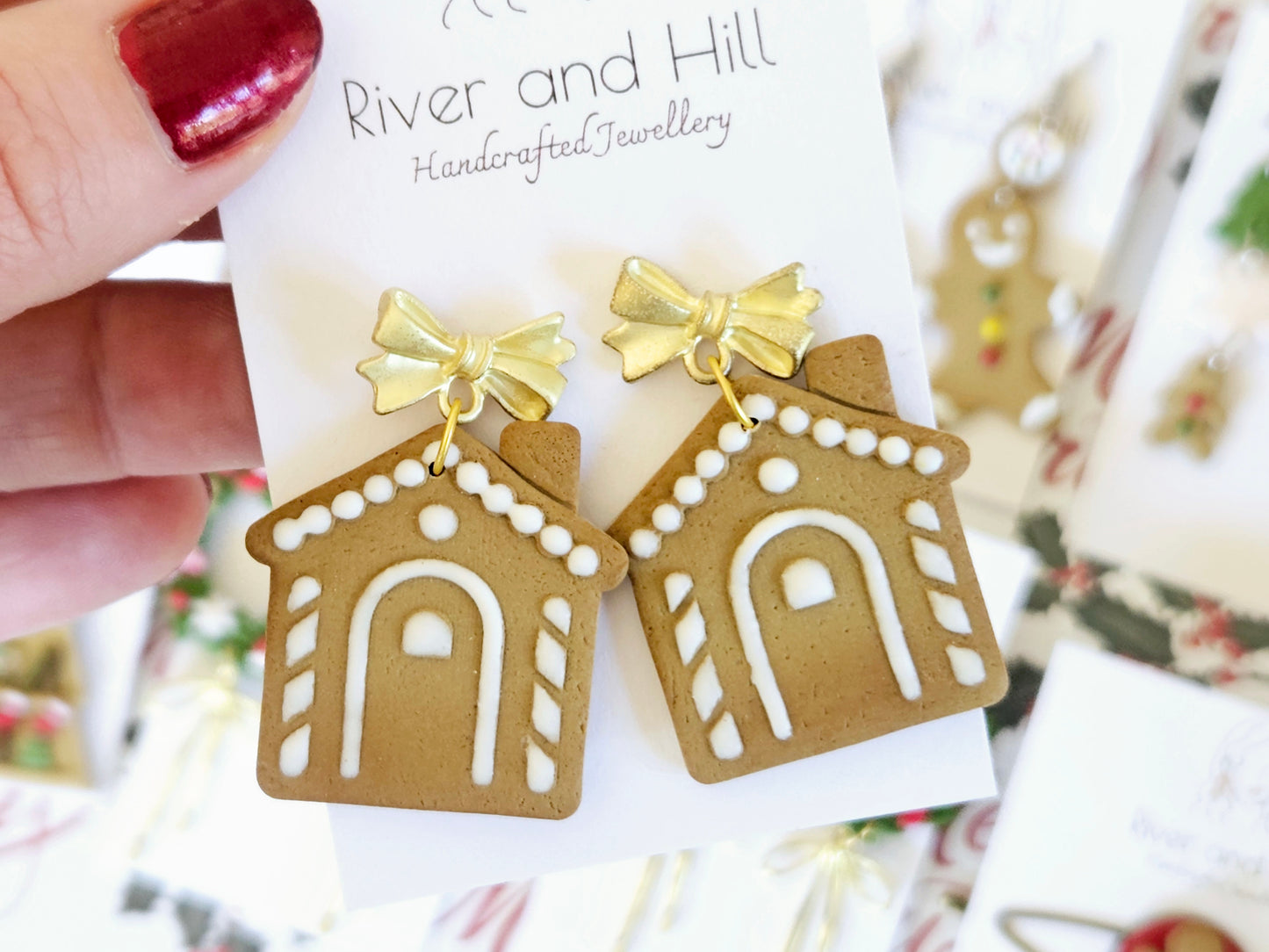 Christmas Gingerbread House Earrings