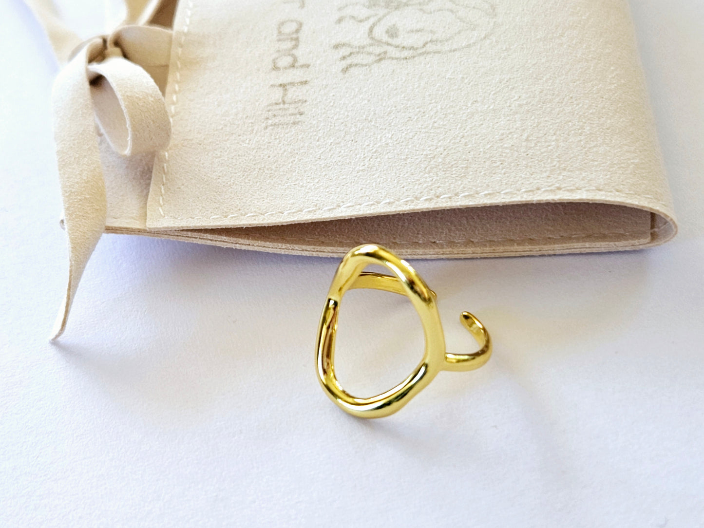 Sterling Silver Gold Plated Hollow Ring