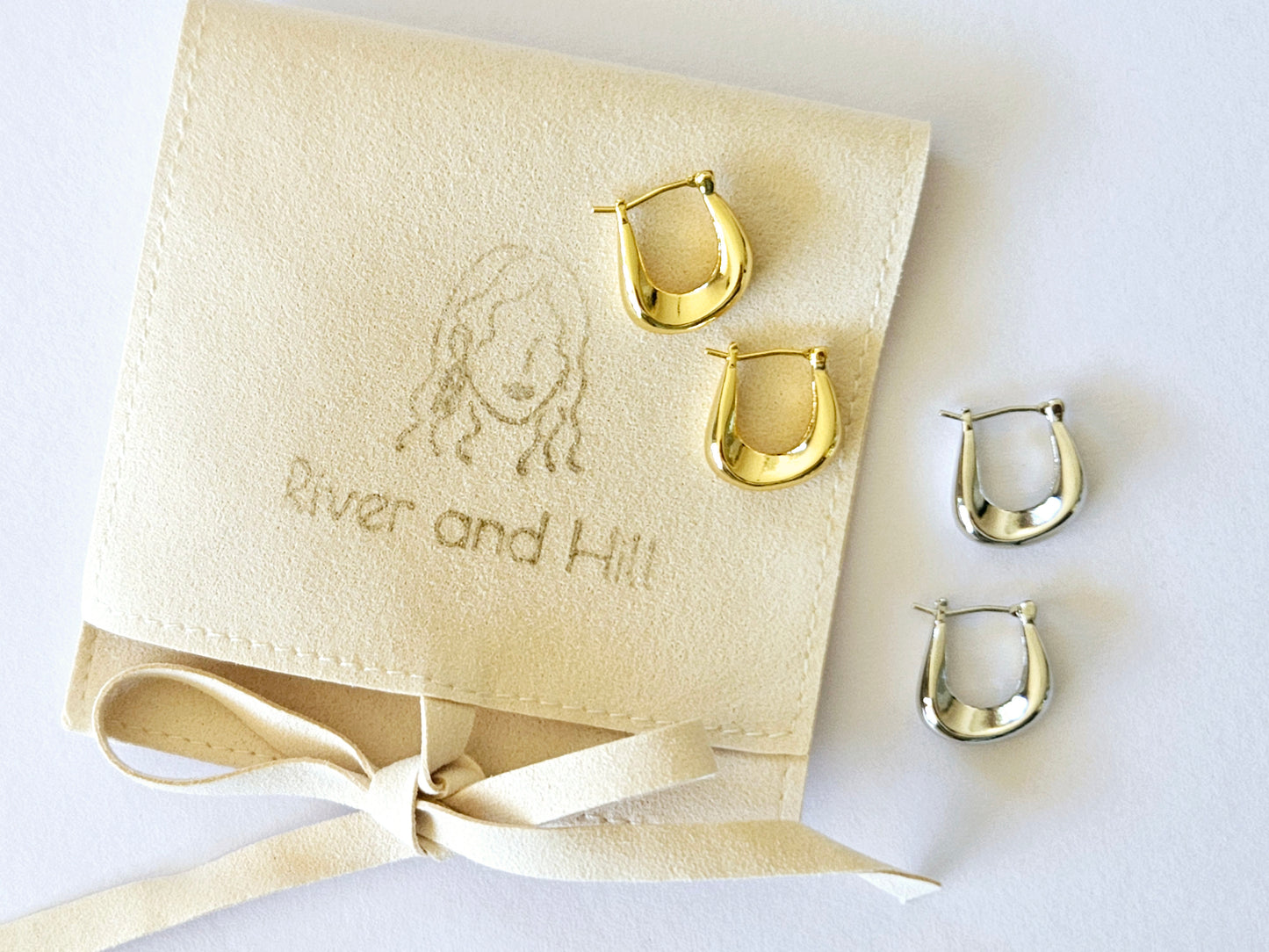 Sterling Silver Gold Plated Huggie Earrings