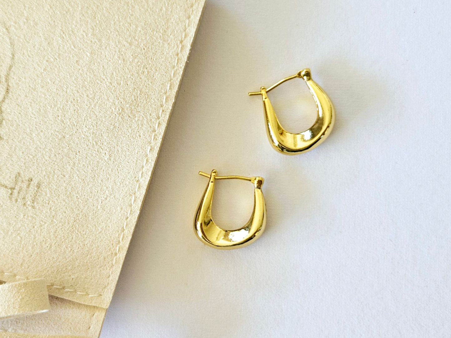 Sterling Silver Gold Plated Huggie Earrings