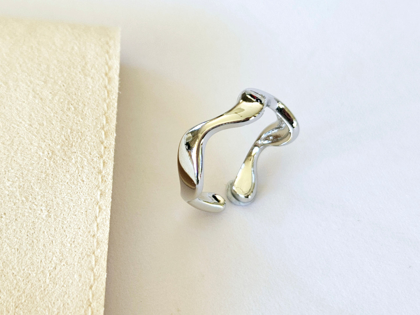 Sterling Silver Molten Wave Ring