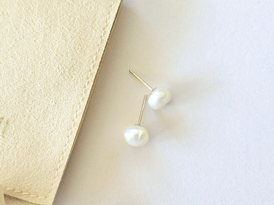 Sterling Silver Pearl Studs