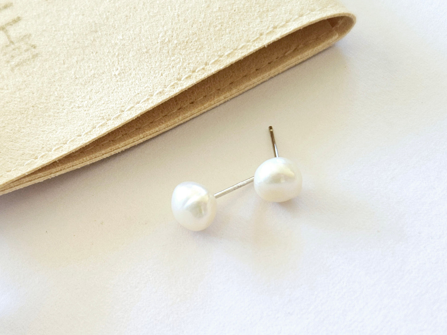 Sterling Silver Pearl Studs