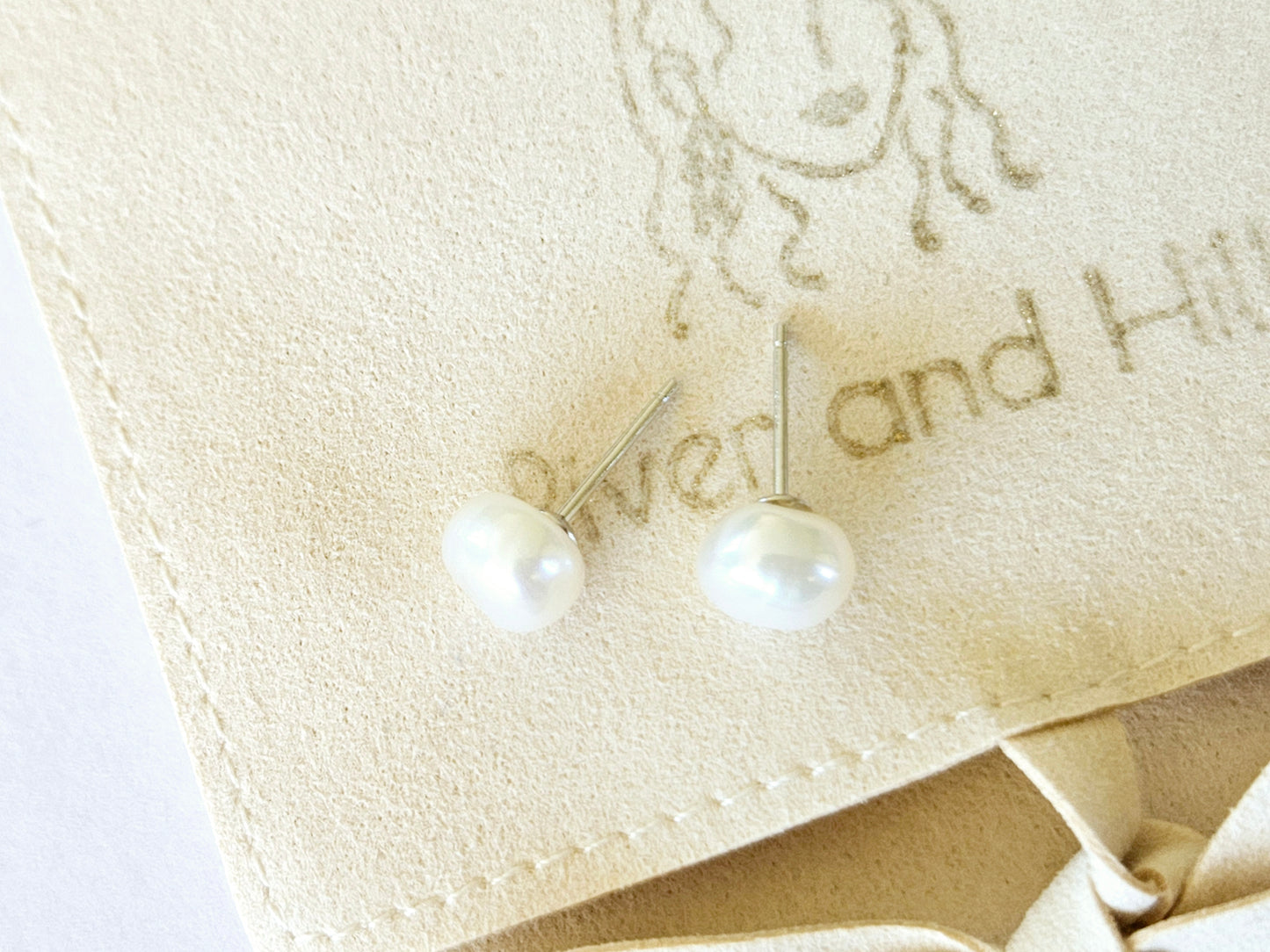 Sterling Silver Pearl Studs