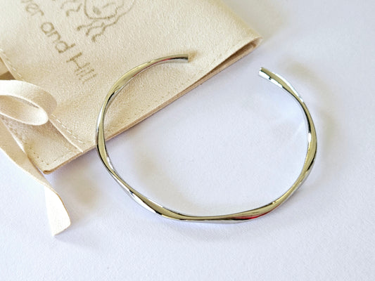 Sterling Silver Molten Bangle