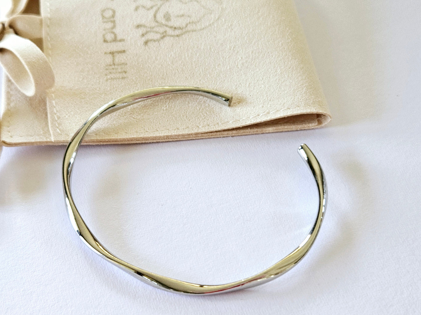 Sterling Silver Molten Bangle