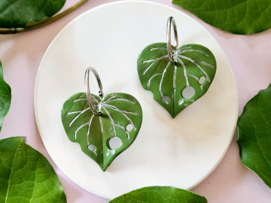 Kawakawa Silver Hoop Statement Earrings