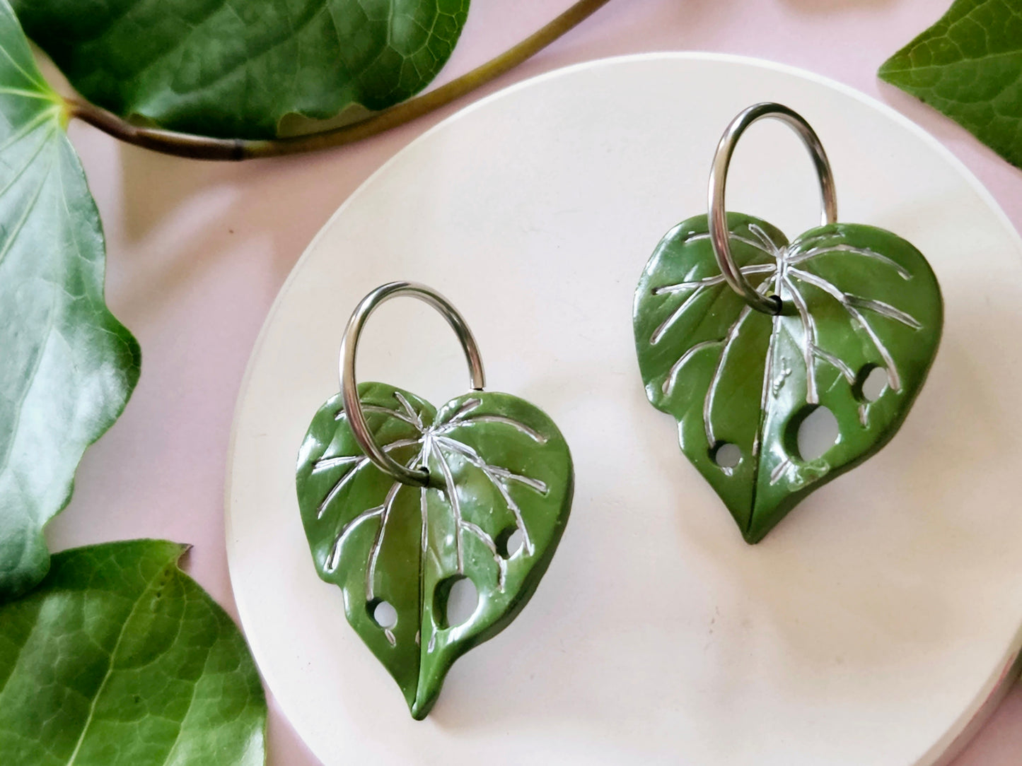 Kawakawa Silver Hoop Statement Earrings