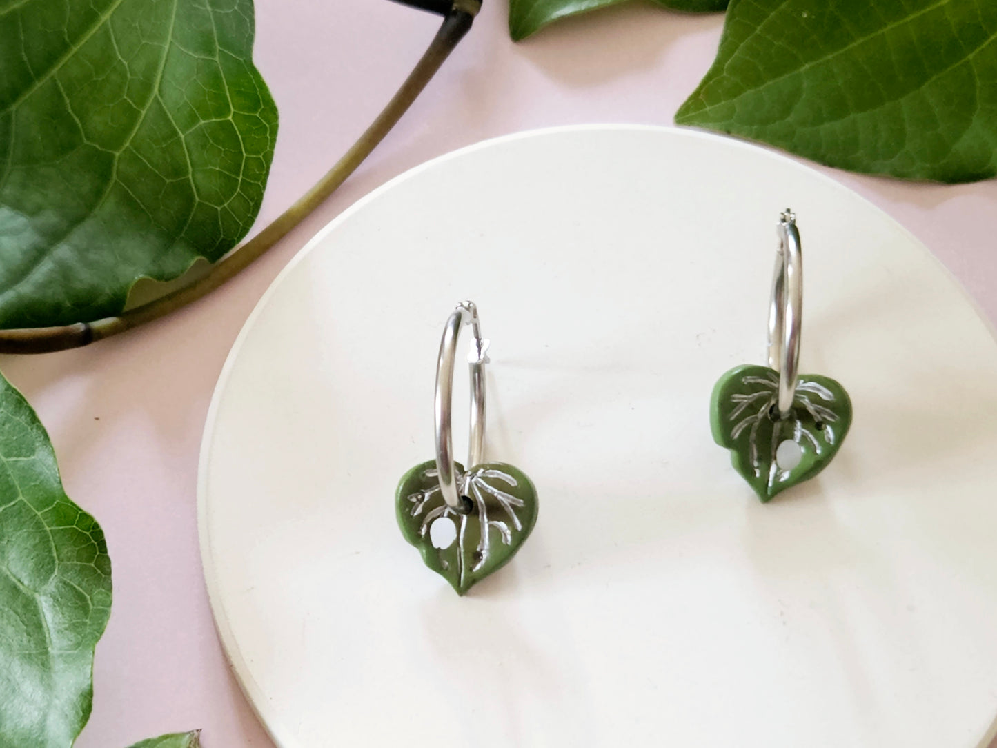 Kawakawa Silver Hoop Earrings