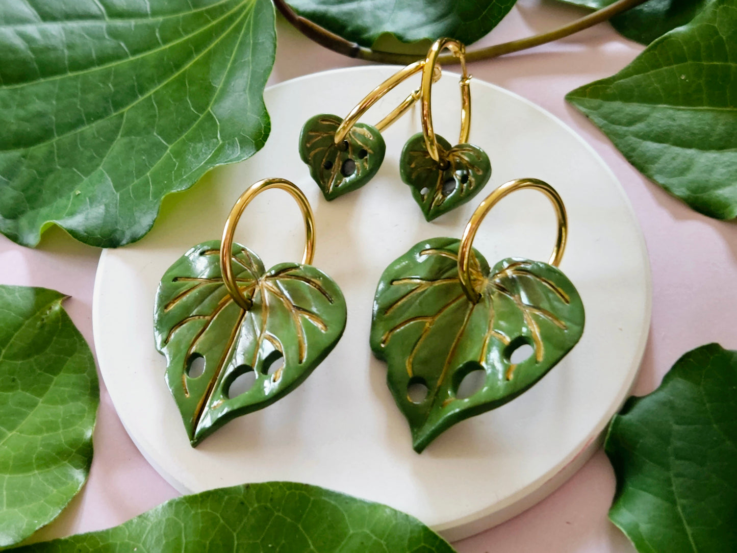 Kawakawa Gold Hoop Statement Earrings