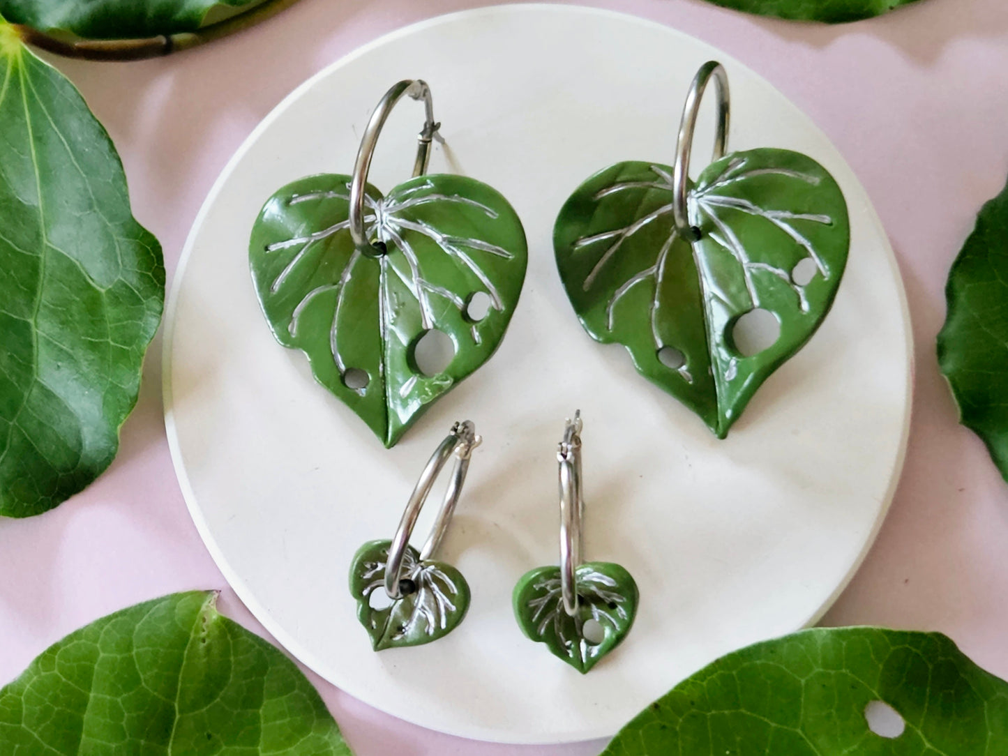 Kawakawa Silver Hoop Earrings