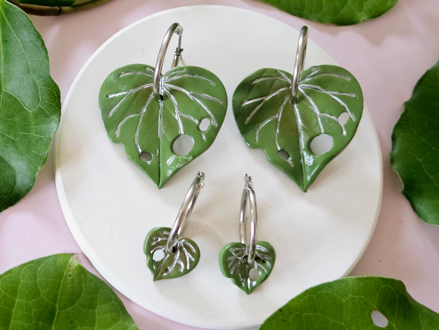 Kawakawa Silver Hoop Earrings