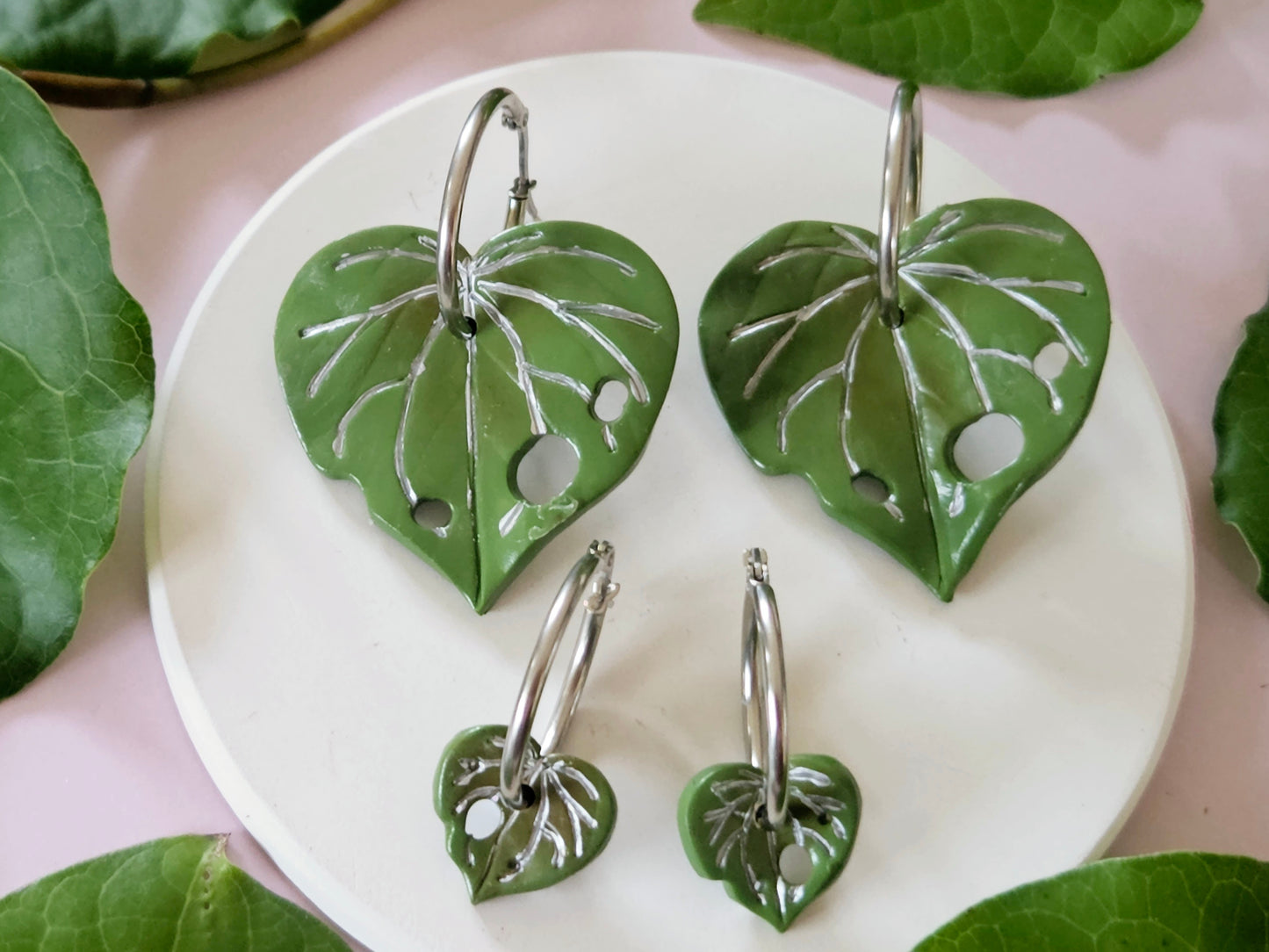 Kawakawa Silver Hoop Earrings