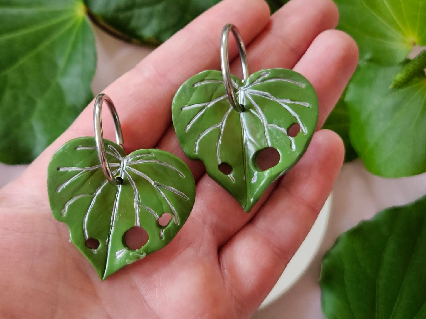 Kawakawa Silver Hoop Statement Earrings